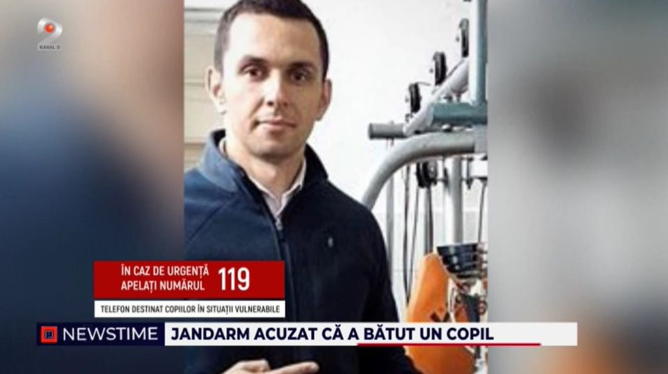 curtea de arges, jandarm violent, copil batut