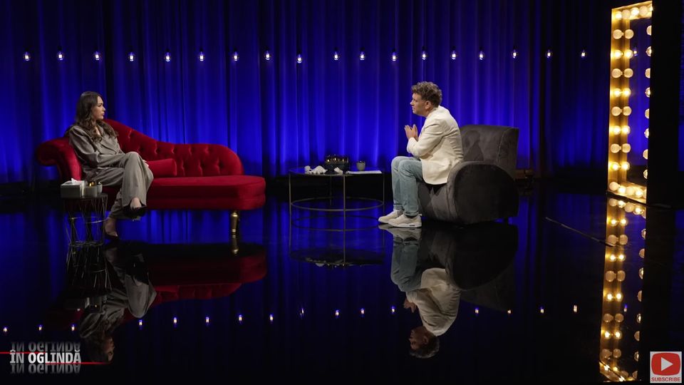 Iustina Luchian, în lacrimi, în cadrul emisiunii „În Oglindă”.