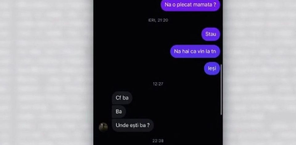 Mesajul pe care criminalul i l-a trimis lui Mario a doua zi, după teribila crimă.