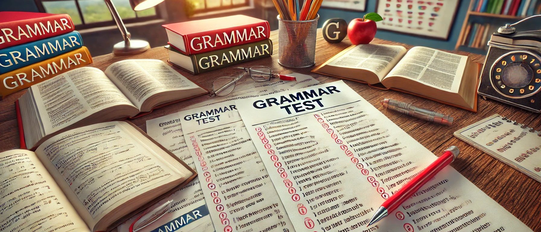 test, gramatica, cunostinte