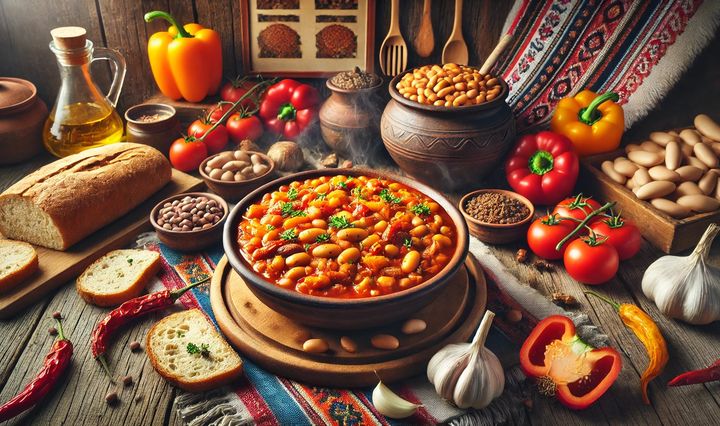 zacusca, fasole, reteta