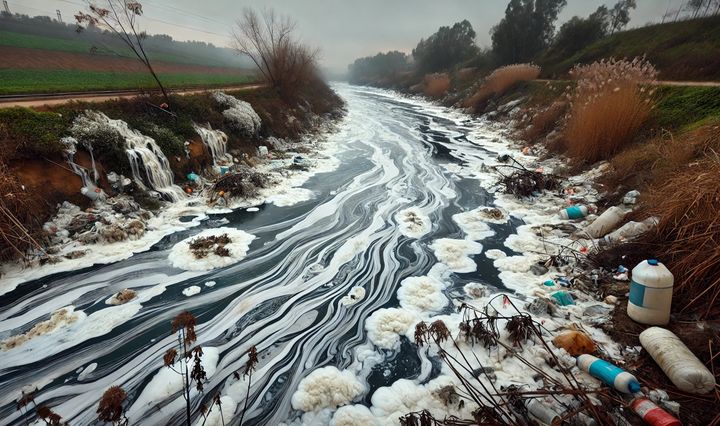 india, rau, spuma toxica