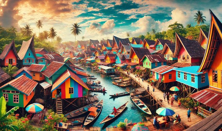 sat, indonezia, curcubeu