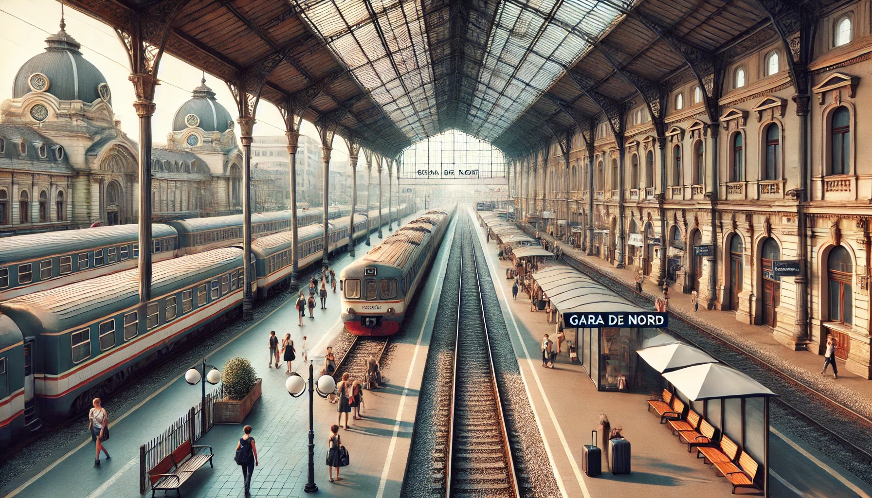 Trenuri în Gara de Nord