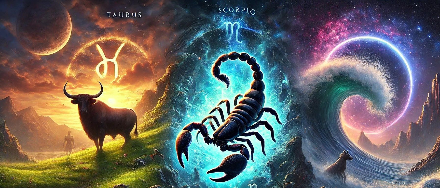 capricorn, scorpion, taur