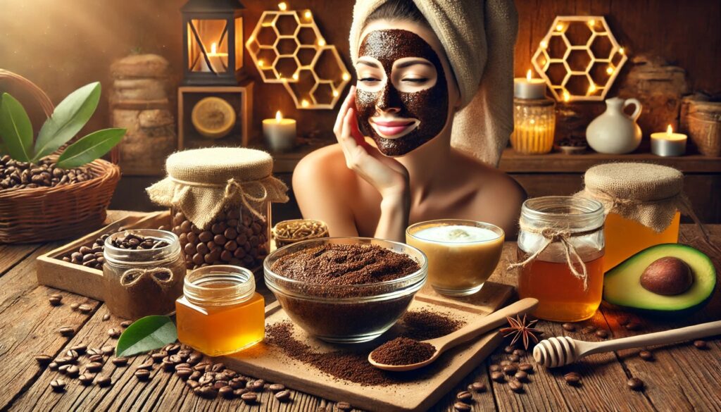 cafea, remediu, masca