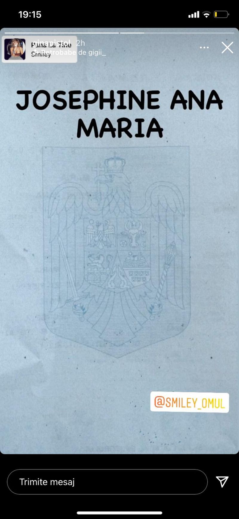 Numele ales de Smiley și Gina Pistol pentru fiica lor 