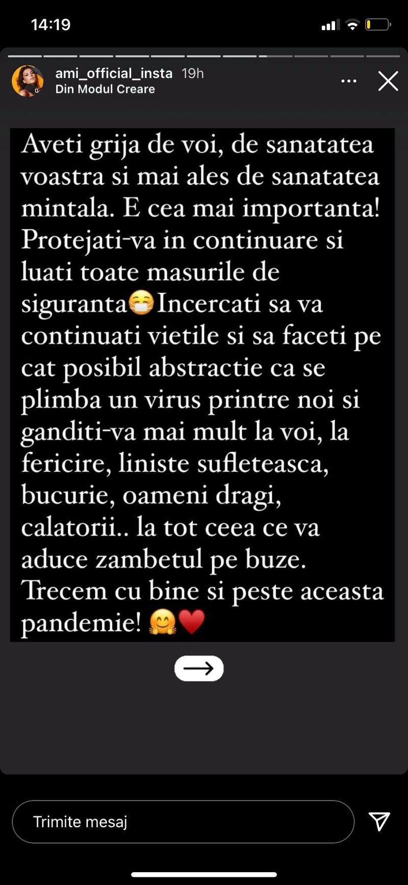 AMI a avut coronavirus! 