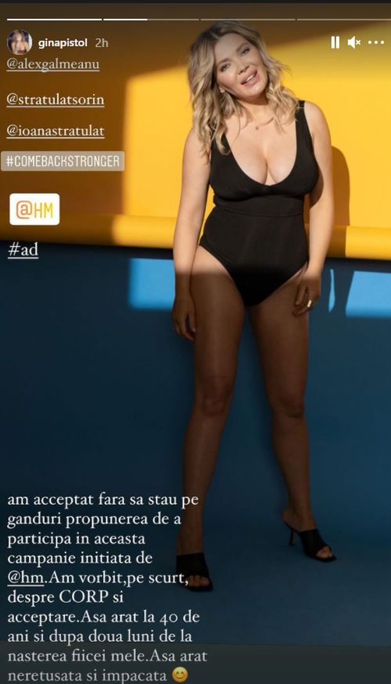 Gina Pistol, imagine superbă la două luni de la naștere! Așa arată iubita lui Smiley: „Nu m-am blamat niciodată pentru vreun kilogram în plus”