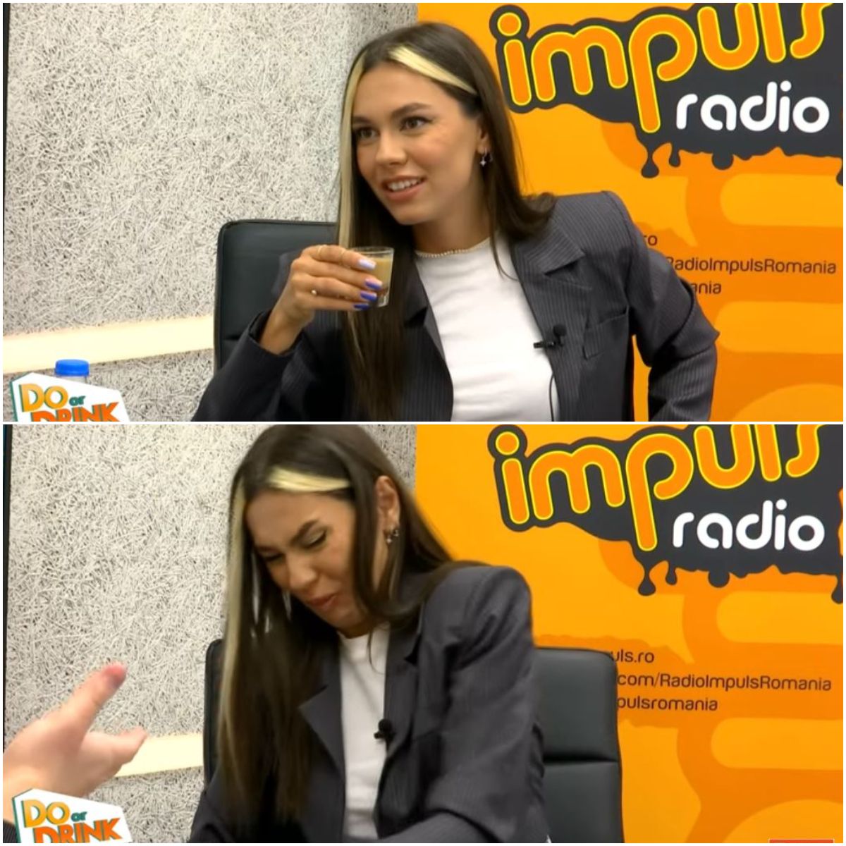 Mira, întrebarea care i-a pus capac la „Do or Drink”. Mihai Hînda a determinat-o să bea unul dintre shot-uri