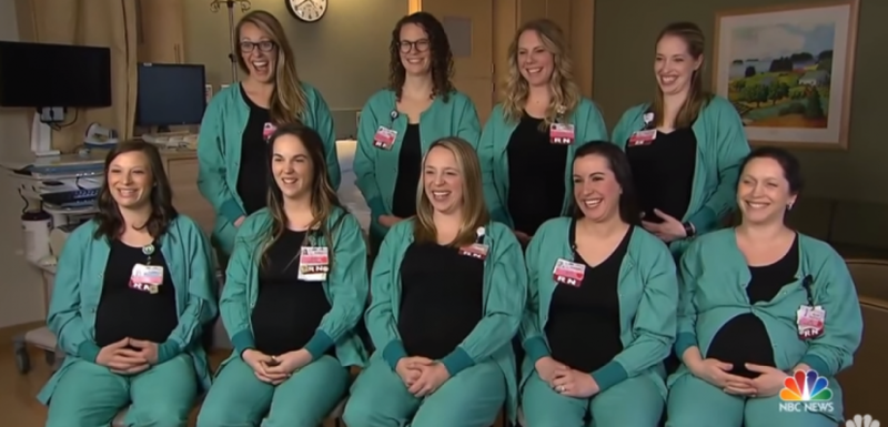 Nouă asistente dintr-o secție au rămas gravide simultan