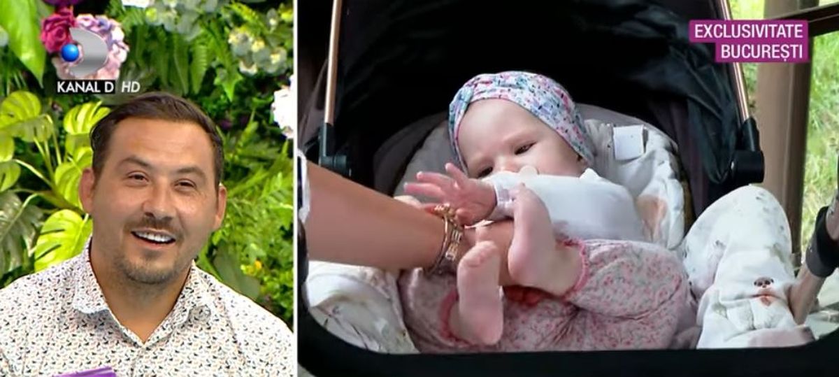 Ștefan Stan și-a botezat fetița. Primele imagini și declarații: „Am plâns jumătate de slujbă” 