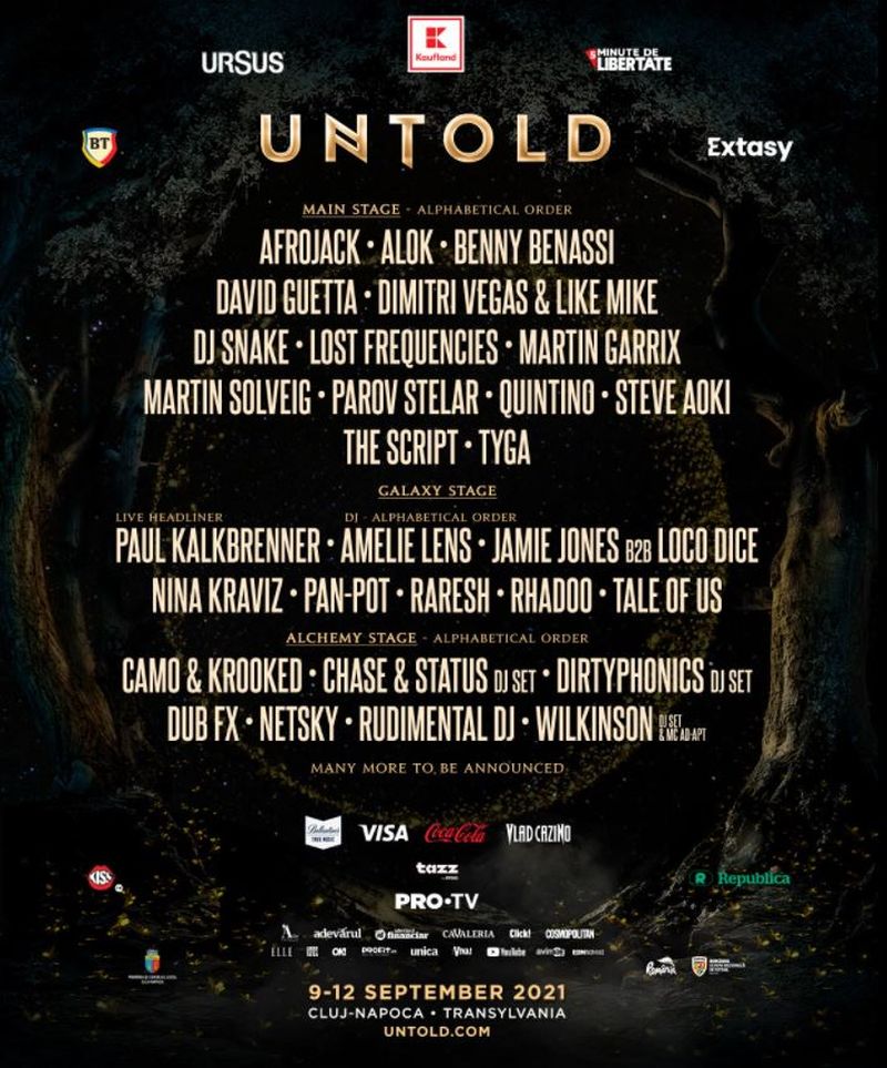 Untold a anunțat o parte din artiștii care vor urca pe scenele din Cluj! 