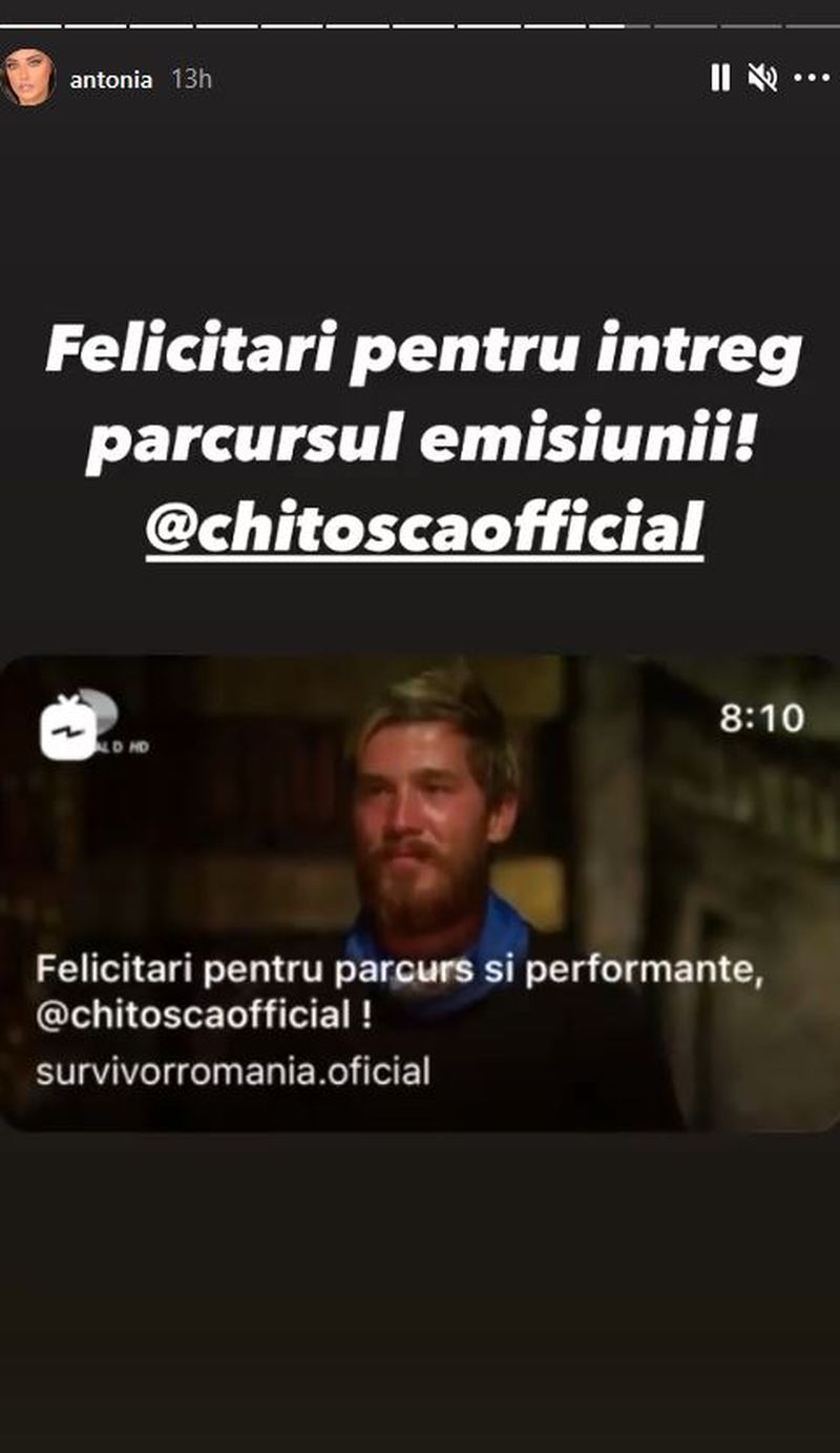Antonia, mesaj pentru Sebastian Chitoșcă după eliminarea de la Survivor România 