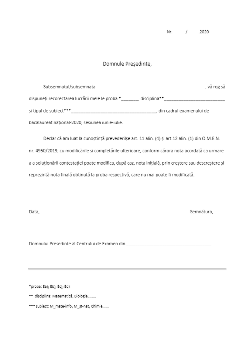 Cum se face o contestaţie la Bacalaureat 2021
