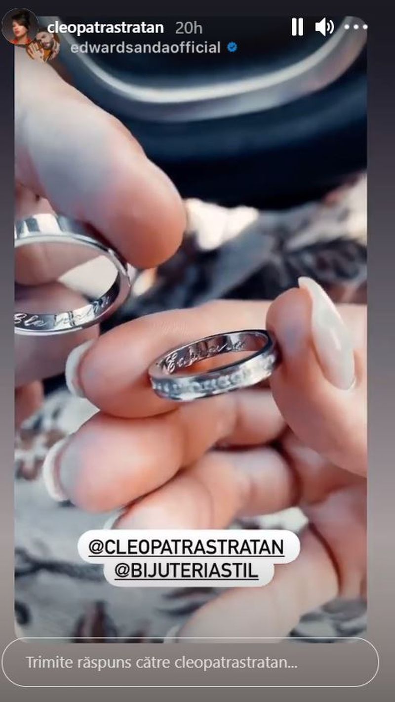 Cleopatra Stratan și Edward Sanda poartă verighete cu detalii speciale. Cum arată verighetele celor doi 