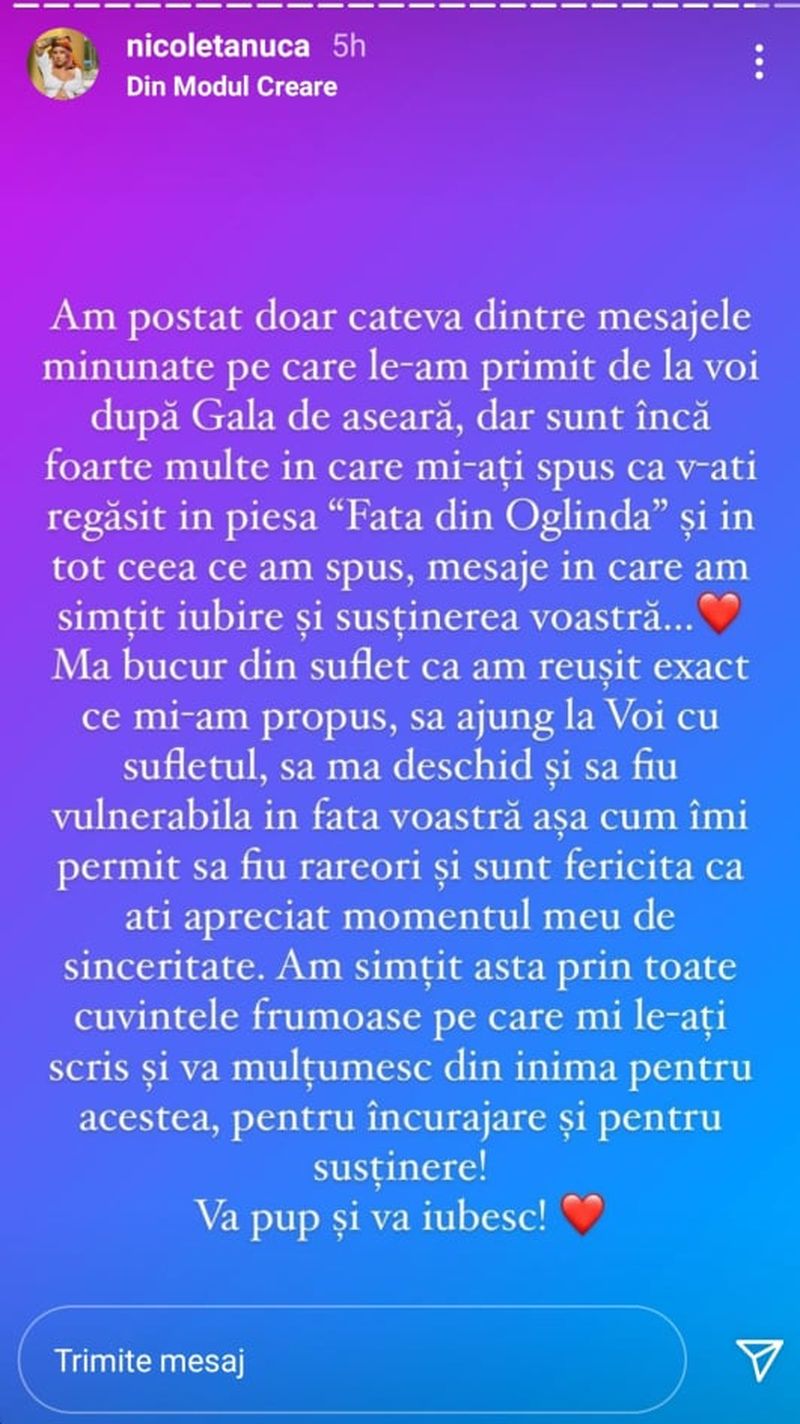 Nicoleta Nucă, dezvăluiri emoționante despe momentul din Gala ”Bravo, ai stil!Ceebrities”