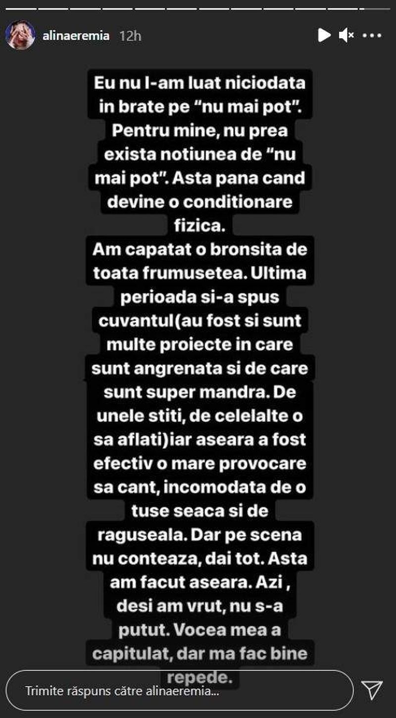 Alina Eremia, probleme de sănătate!