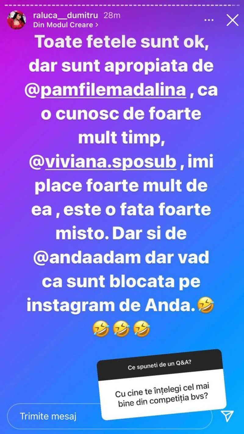 Raluca Dumitru, concurenta de la ”Bravo, ai stil! Celebrities”, părere sinceră despre colegele de patou