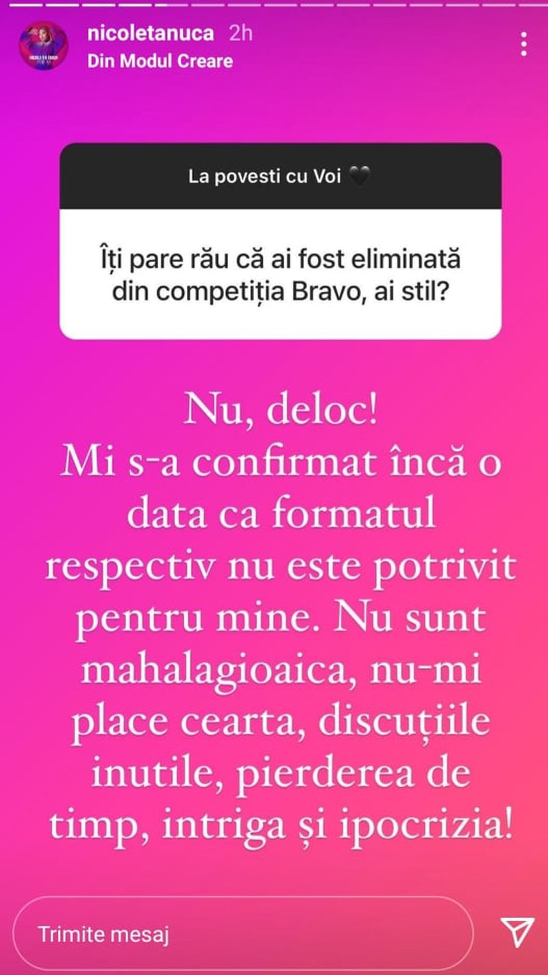 Nicoleta Nucă, noi dezvăluiri despre eliminarea de la ”Bravo, ai stil! Celebrities”