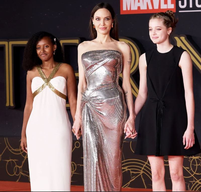 Angelina Jolie, apariție de excepție pe covorul roșu de la Festivalul de Film de la Roma, alături de două dintre fiicele sale