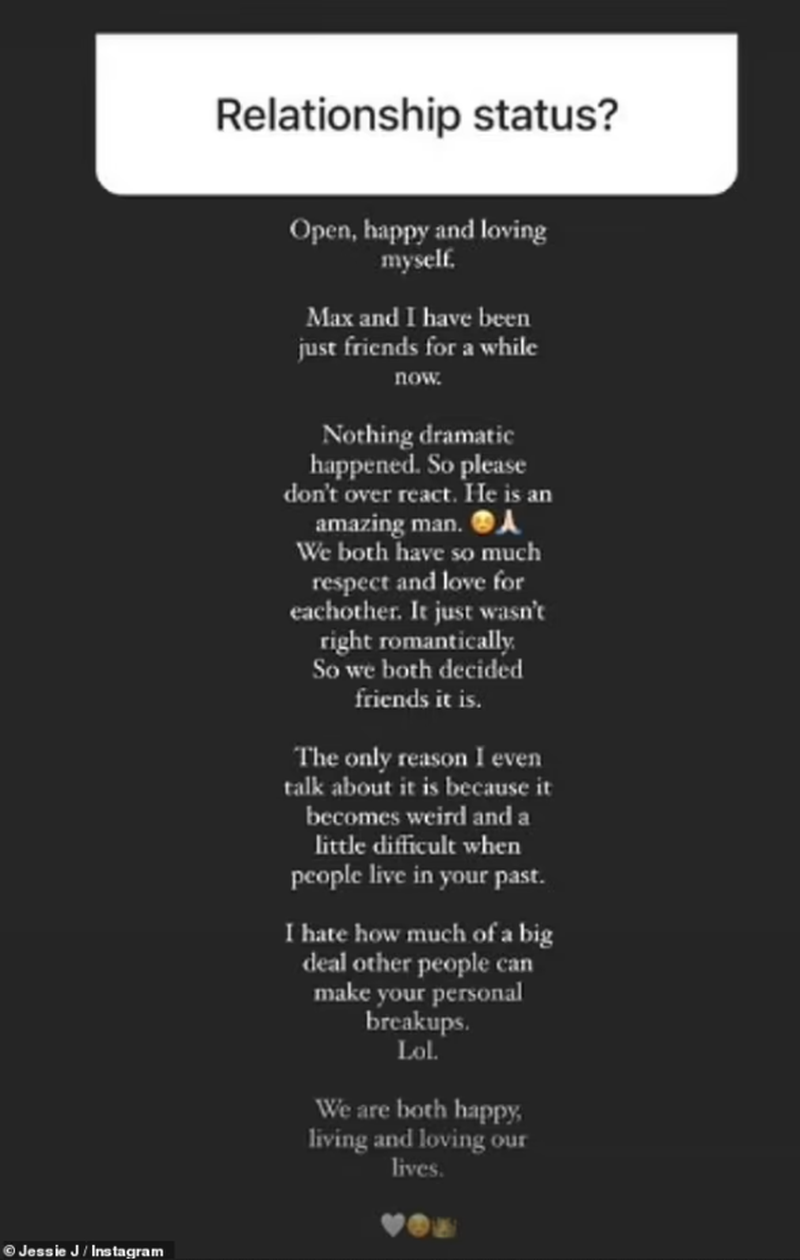 Jessie J s-a despărțit de iubitul ei, Max Pham! Primele declarații ale artistei: