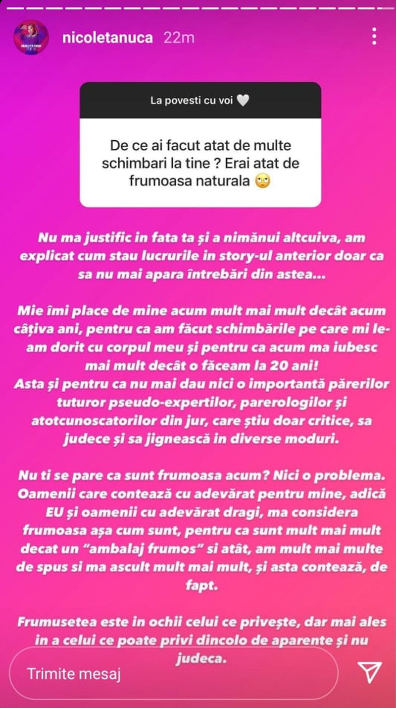 Câte operați estetice are Nicoleta Nucă! Fosta concurentă de la ”Bravo, ai stil! Celebrities” a recunoscut totul