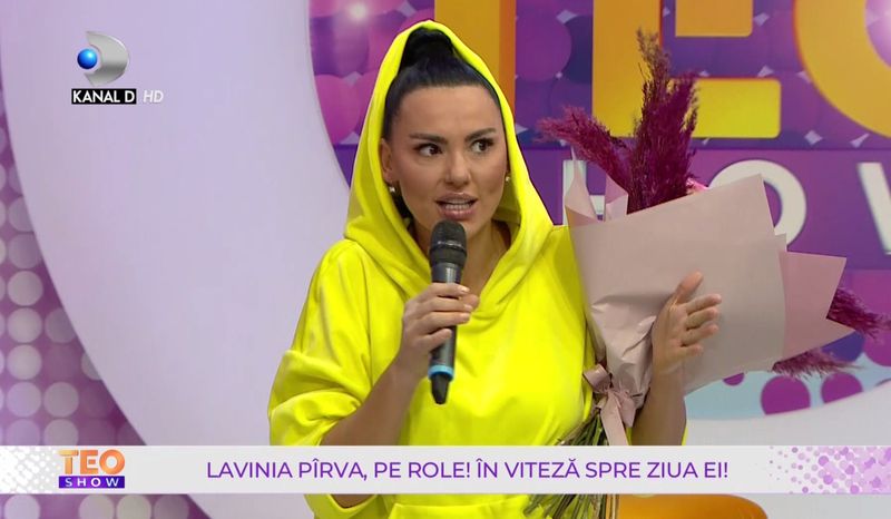 Lavinia Pîrva a fost sărbătorită la „Teo Show”! Ce își dorește artista cadou din partea lui Ștefan Bănică Jr.?