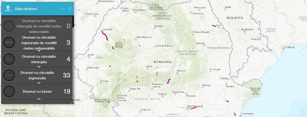 Harta drumurilor &icirc;nchise: Unde poţi vedea, &icirc;n timp real, pe ce şosele nu se circulă?