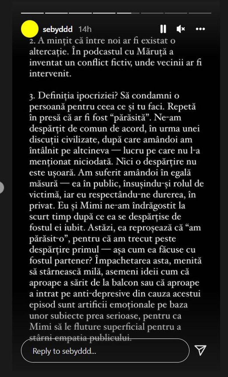 Sebastian Dobrincu, adevărul despre relația cu vloggerița Mimi: „A pozat în victimă! A mințit că a fost înșelată”