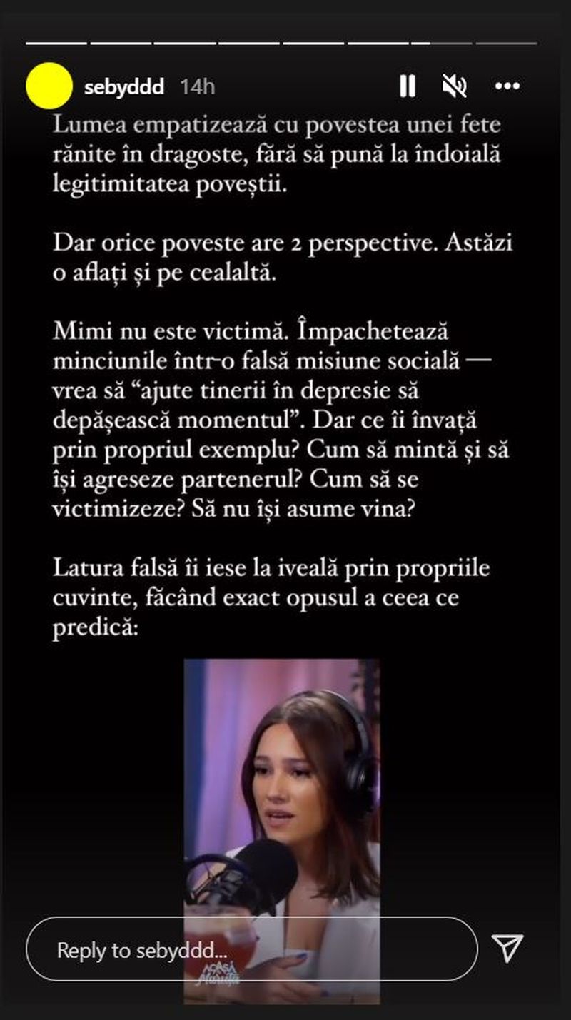 Sebastian Dobrincu, adevărul despre relația cu vloggerița Mimi: „A pozat în victimă! A mințit că a fost înșelată”