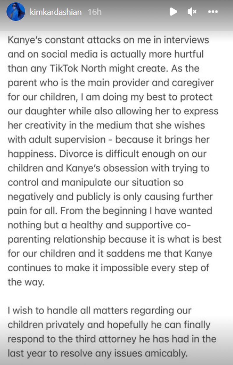 Kim Kardashian și Kanye West, scandal de proporții! Cei doi se află în conflict din cauza unei postări făcute pe TikTok