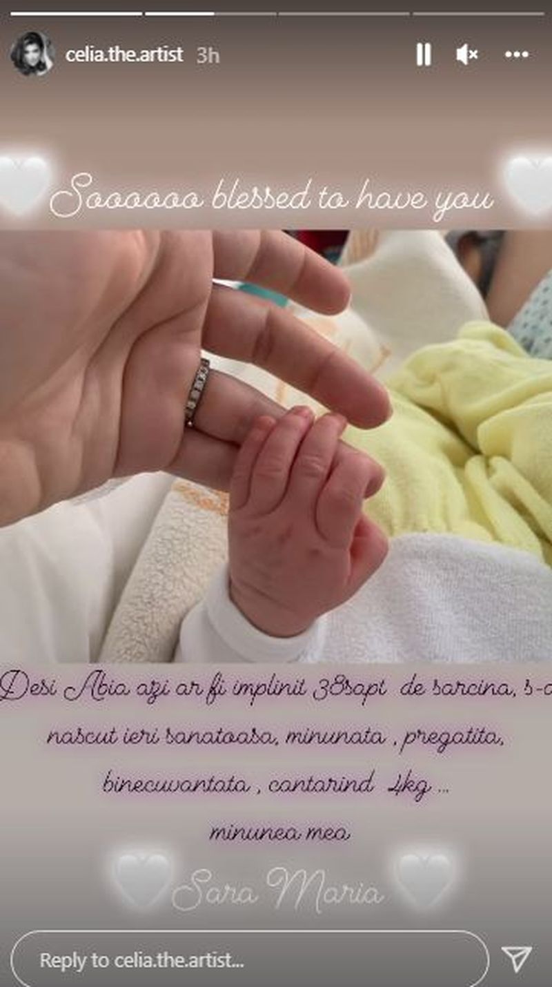 Celia a devenit mamă pentru a doua oară! Artista a născut o fetiță 