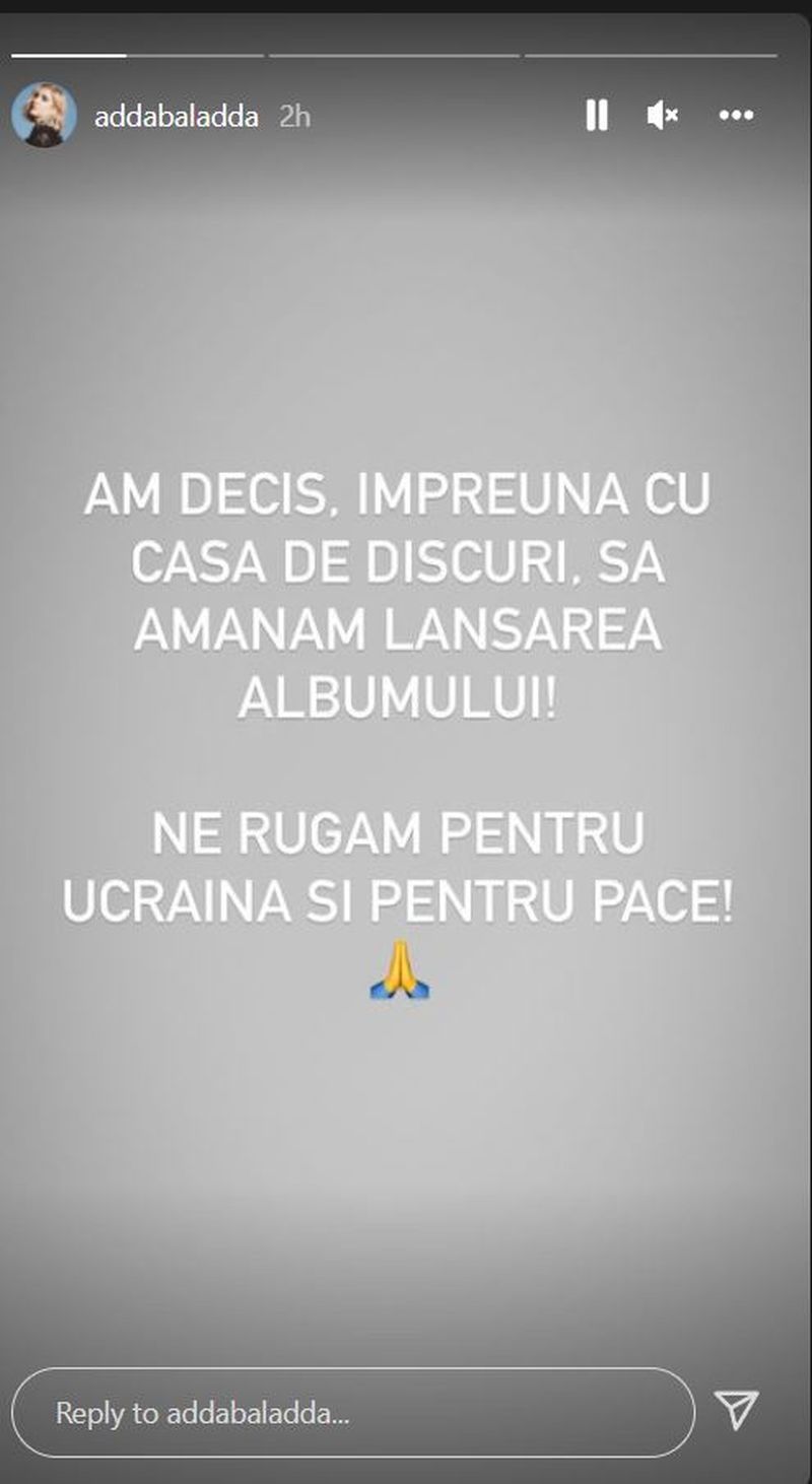 Adda amână lansarea albumului. Mesajul prin care și-a anunțat fanii: „Sper că binele va învinge”