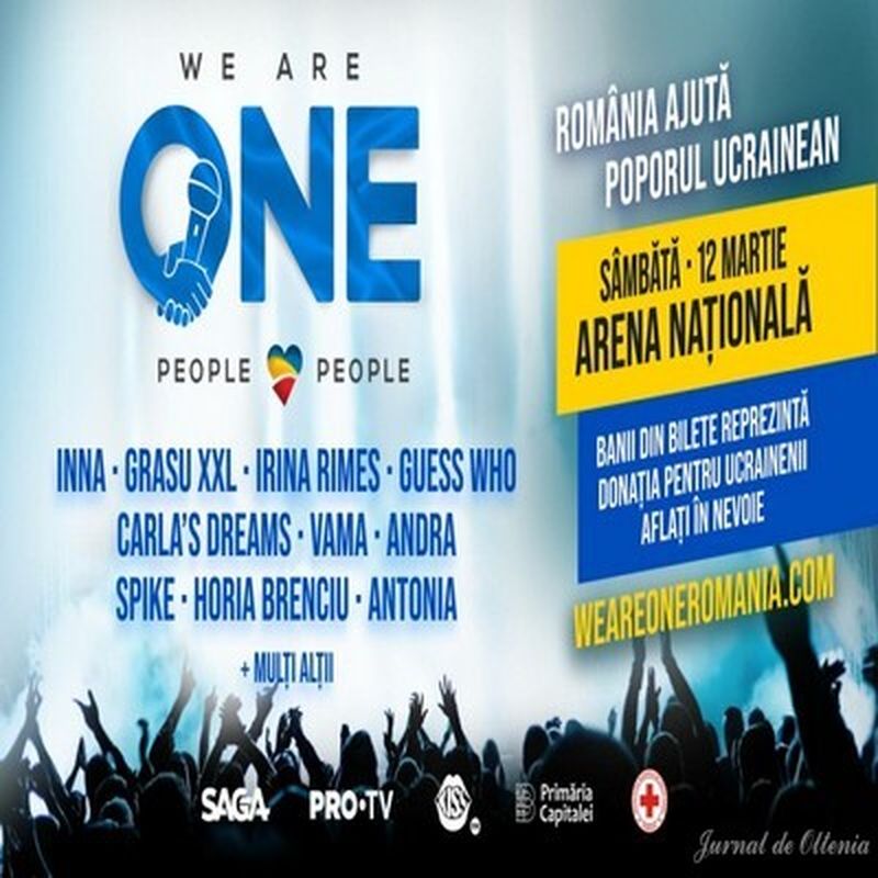 WE ARE ONE”, cel mai mare concert caritabil din România, îi aduce pe scenă pe cei mai mari artişti români pe 12 martie