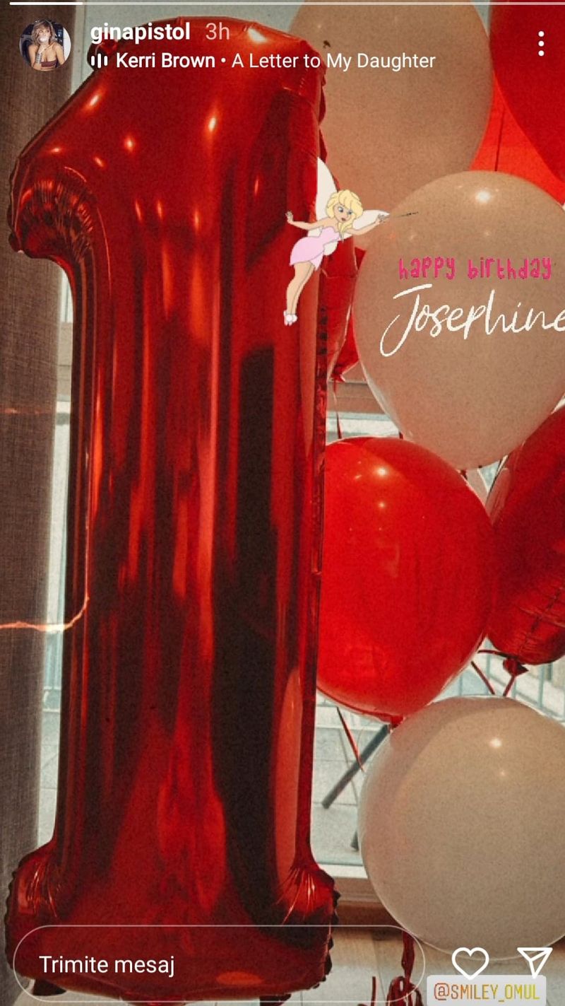 Fiica lui Smiley și a Ginei Pistol a împlinit un an de când a venit pe lume