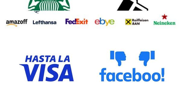 Václav Kudělka a modificat logo-urile companiilor care părăsesc Rusia. Amazon s-a transformat în „Amazaoff”, iar Addidas în „Adios”. Ce alte modificări mai sunt