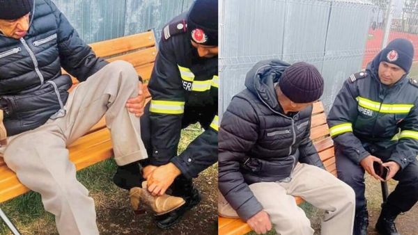Bătrân fugit în papuci din Ucraina, mărturisiri emoționante: „Am pierdut tot! Pentru ce să mai trăiesc?” Bărbatul izbucnește în lacrimi când primeşte pantofi de la pompierii din Rădăuţi