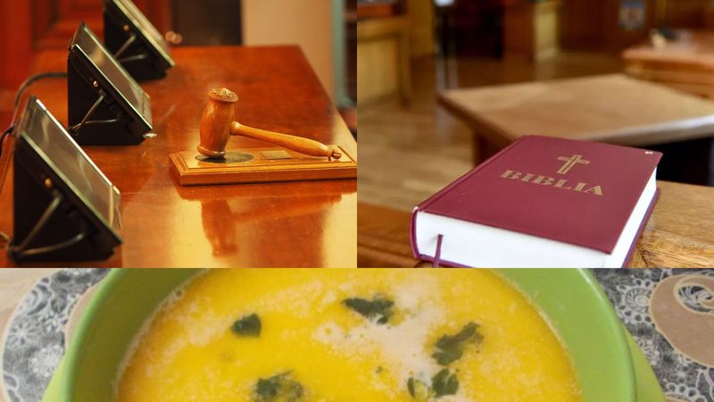 Un bărbat din Galați acuzat de furt i-a cerut judecătorului patru ciorbe de burtă pentru a da declarații și apoi l-a amenințat: &bdquo;Vă arunc cu Biblia &icirc;n cap&rdquo;