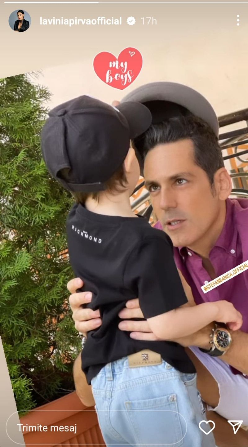  Ștefan Bănică Jr, fotografie rară cu fiul său și al Laviniei Pîrva