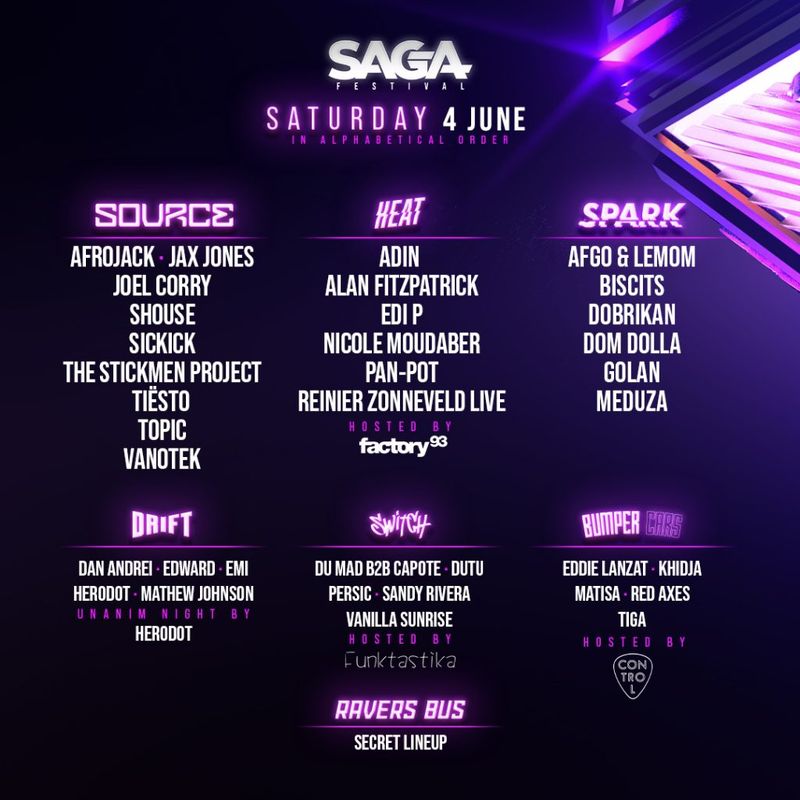 SAGA Festival 2022: Programul complet pentru 3, 4 și 5 iunie