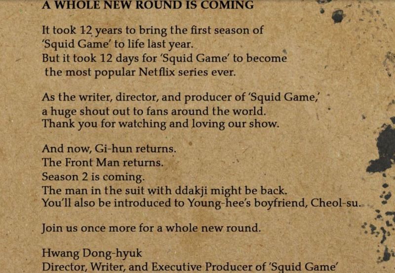 Al doilea sezon al serialului-fenomen „Squid Game” revine pe Netflix!