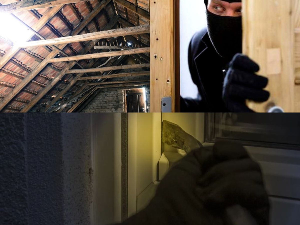 Un hoț a fost prins în timp ce fura din podul unei locuințe