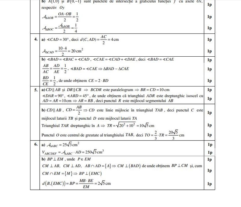  Baremul de corectare Evluare Națională la Matematică aici 