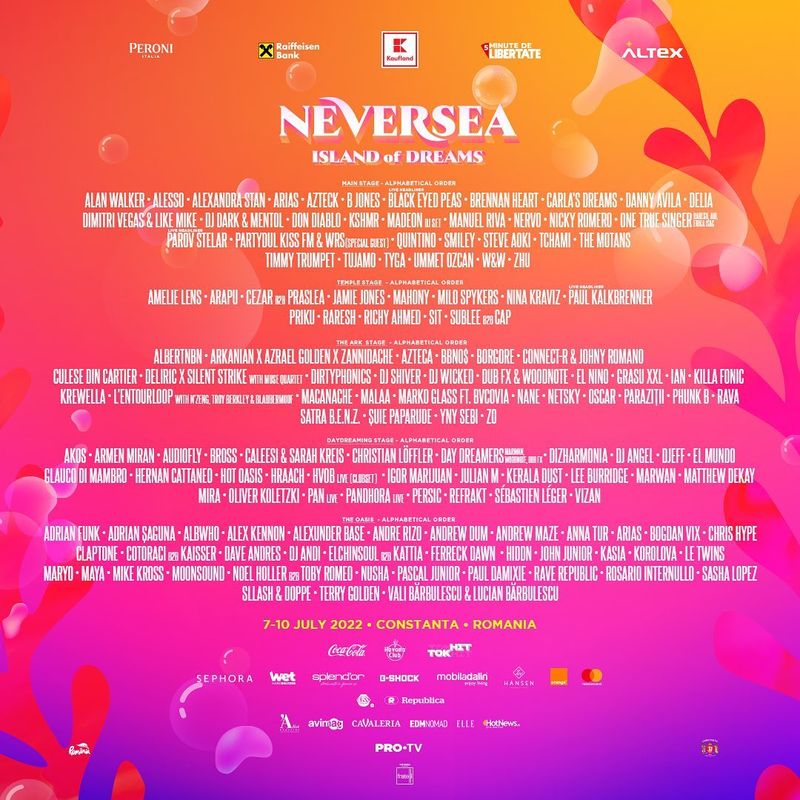 Line-up Neversea! Ce artiști vor urca pe scenele de la malul mării vara aceasta