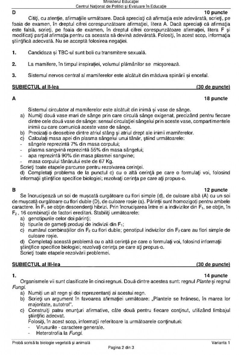 Bacalaureat 2022! Ce subiecte au avut de rezolvat liceenii la Fizică, Geografie și Biologie