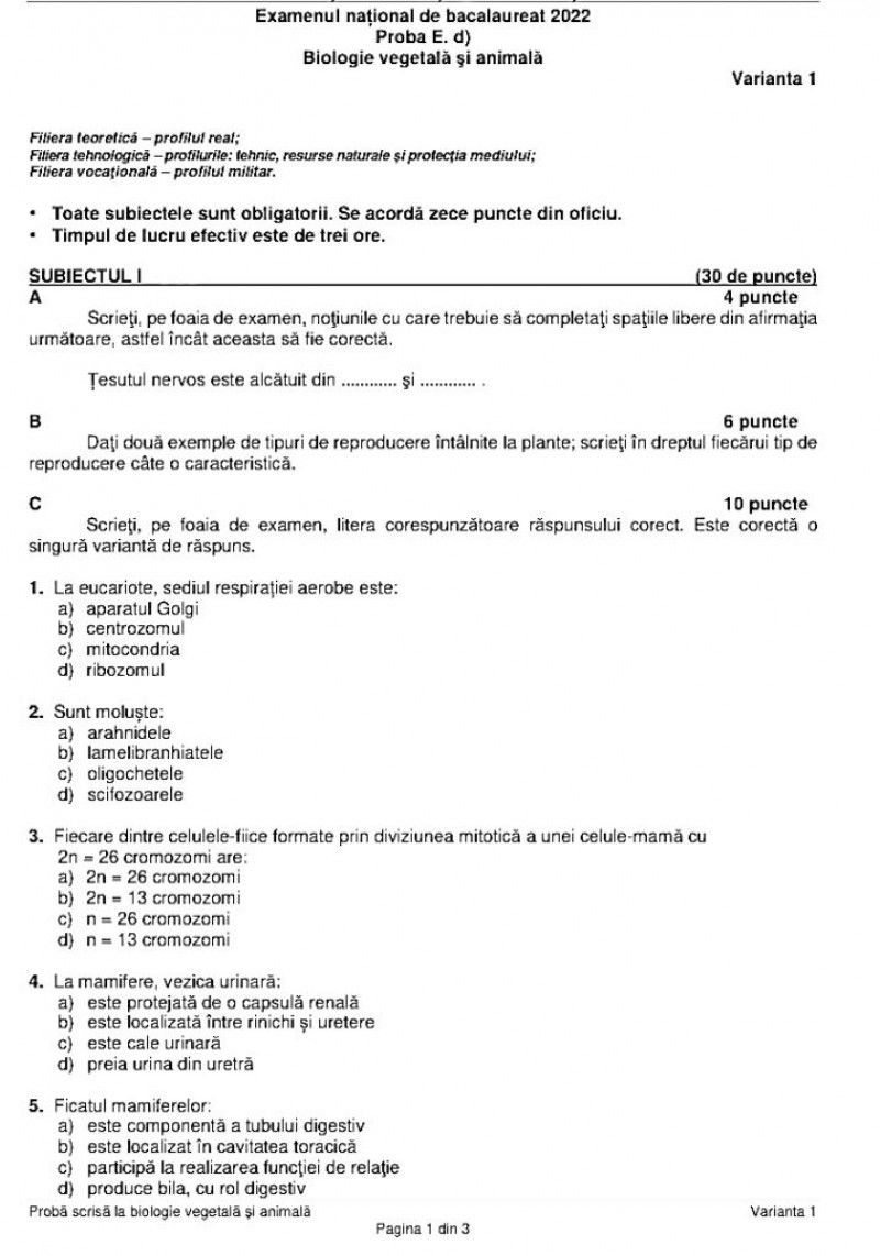 Bacalaureat 2022! Ce subiecte au avut de rezolvat liceenii la Fizică, Geografie și Biologie