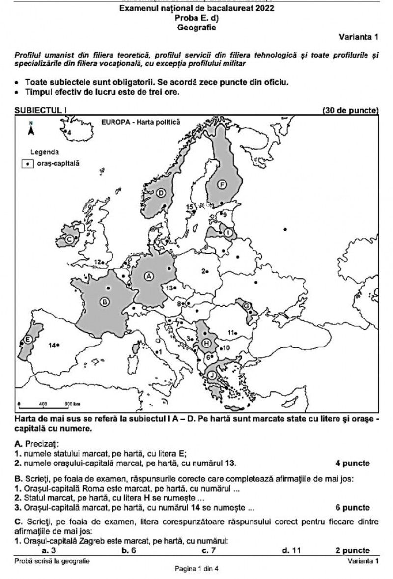 Bacalaureat 2022! Ce subiecte au avut de rezolvat liceenii la Fizică, Geografie și Biologie
