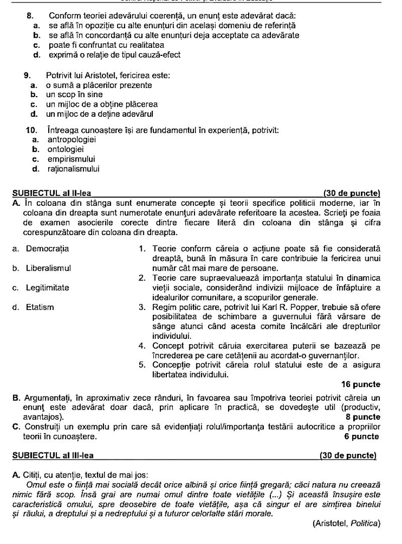 Bacalaureat 2022! Ce subiecte au avut de rezolvat liceenii la Fizică, Geografie, Filosofie și Biologie