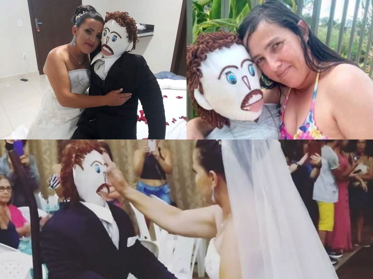 O femeie s-a căsătorit cu o păpuşă de cârpă, în Brazilia.